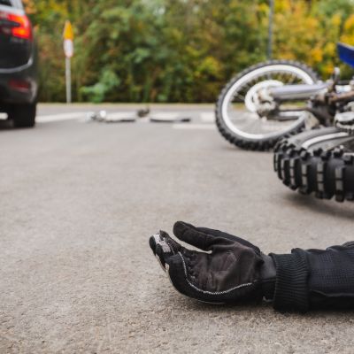 Roseville motorcycle accident attorney reviewing a left-turn crash case file
